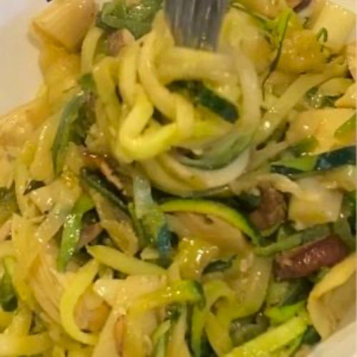 Mushroom Artichoke Zoodle Pasta